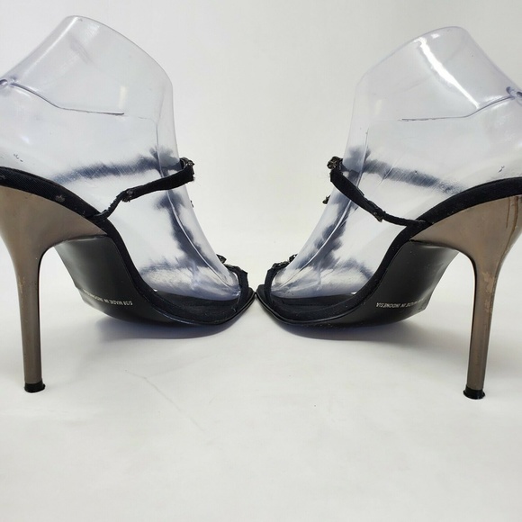 River Island Black Strappy Open Toe Rhinestone 7 - Picture 6 of 11